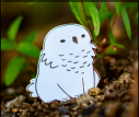 Glaring, Snowy Owlbear Pin