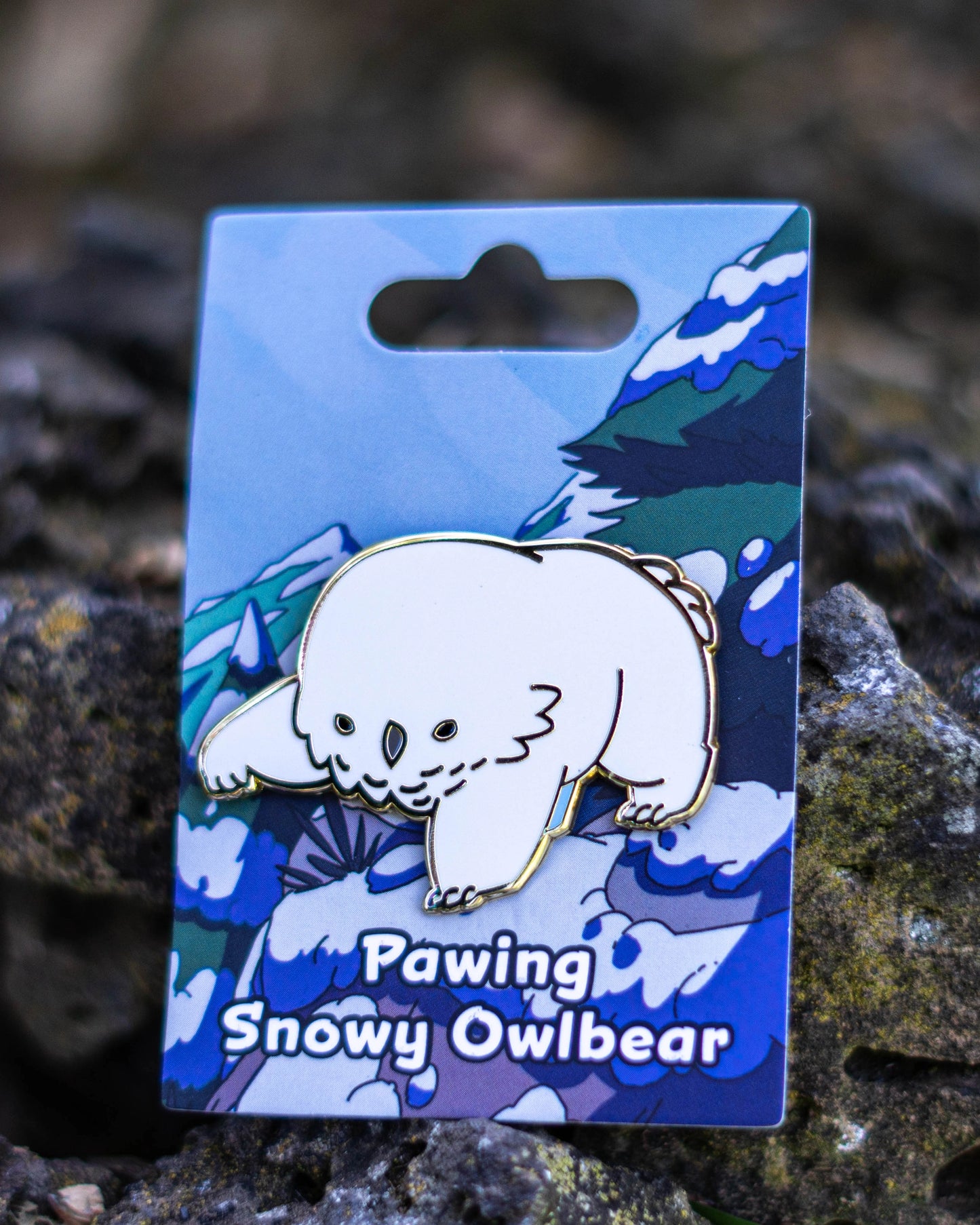 Pawing, Snowy Owlbear Pin