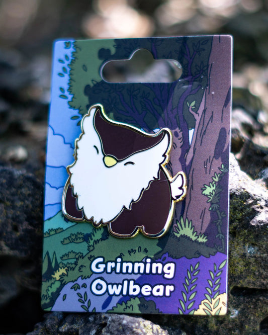 Grinning Owlbear Pin