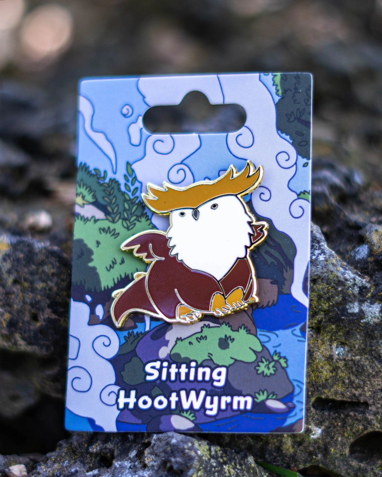 Sitting, HootWyrm Pin