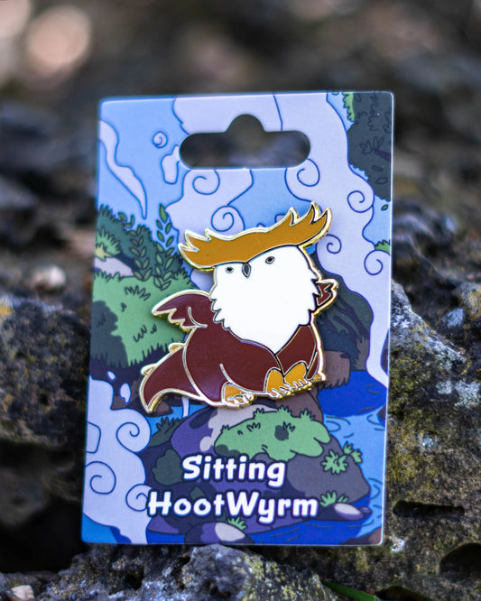 Sitting, HootWyrm Pin