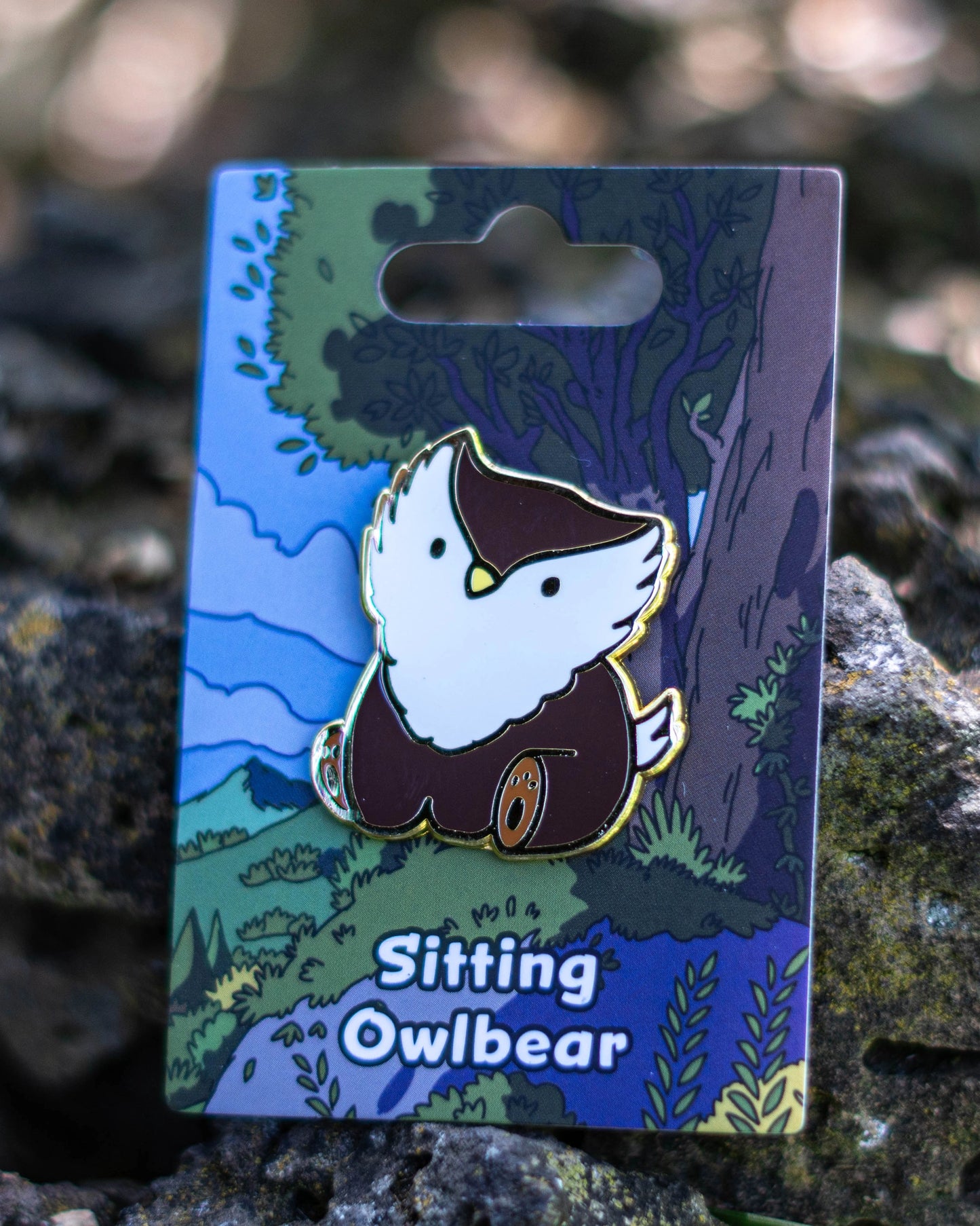 Sitting Owlbear Pin