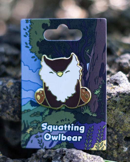 Squatting Owlbear Pin