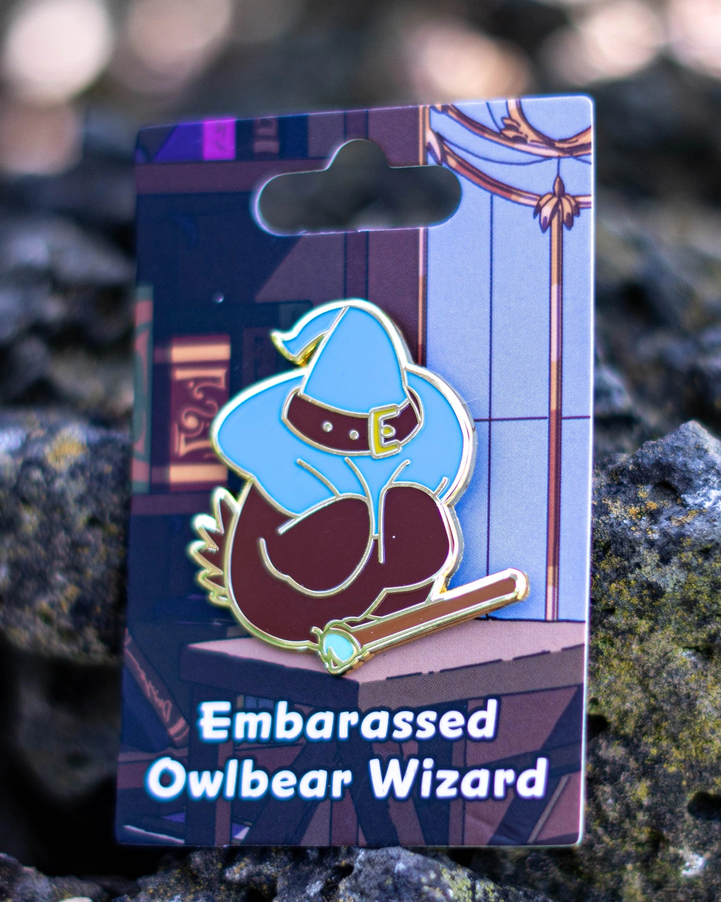 Embarassed, Wizard Owlbear Pin