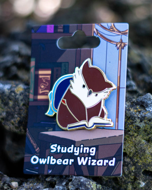 Studying, Wizard Owlbear Pin